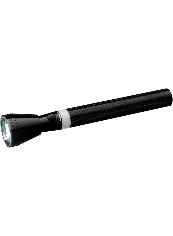 Olsenmark Rechargeable LED Flashlight OMFL2818 Energy Efficient Design with Ni Cd Rechargeable Battery Compact Portable and Light Weight Design 2000M Real Range Distance Black 2 Year Warranty - Image 1
