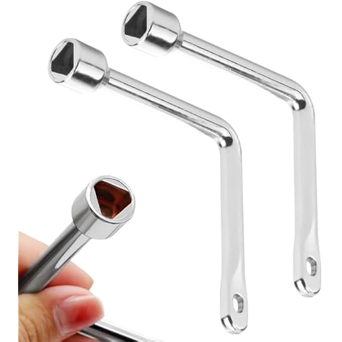 2PCS STRIANGLE KEY GARBAGE BIN, ZINC ALLOY L-TYPE SPANNER KEY FOR GAS METER BOX, ELECTRIC CONTROL CABINET, ELEVATOR DOOR, RADIATOR BLEED VALVE, FIREPLACE, CHIMNEY, RADIATOR, SWITCH CONTROL CABINET KEY - Image 2