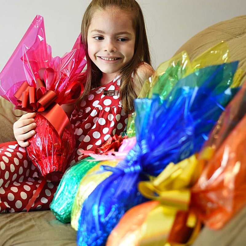 Morepack Red Cellophane Wrap Roll, 16 Inch x 100 Ft Translucent Colored Cellophane Wrapping Paper for Gift Baskets, DIY Arts Crafts Decoration and More - Image 3