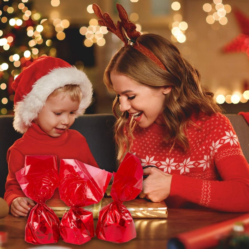 Morepack Red Cellophane Wrap Roll, 16 Inch x 100 Ft Translucent Colored Cellophane Wrapping Paper for Gift Baskets, DIY Arts Crafts Decoration and More - Image 4