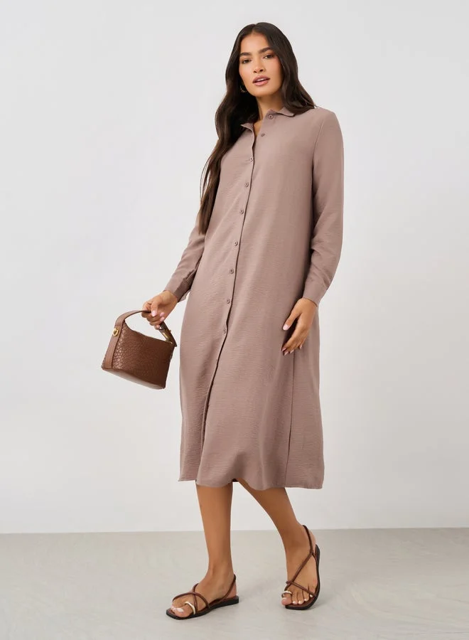Styli Regular Fit Buttoned Spread Collar Kimono