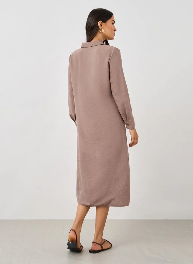 Styli Regular Fit Buttoned Spread Collar Kimono