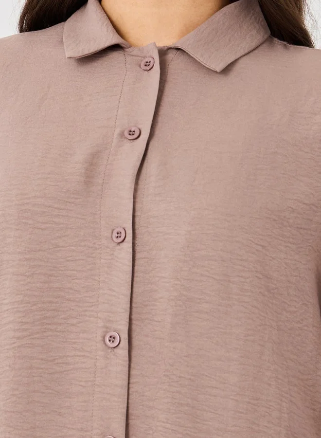 Styli Regular Fit Buttoned Spread Collar Kimono