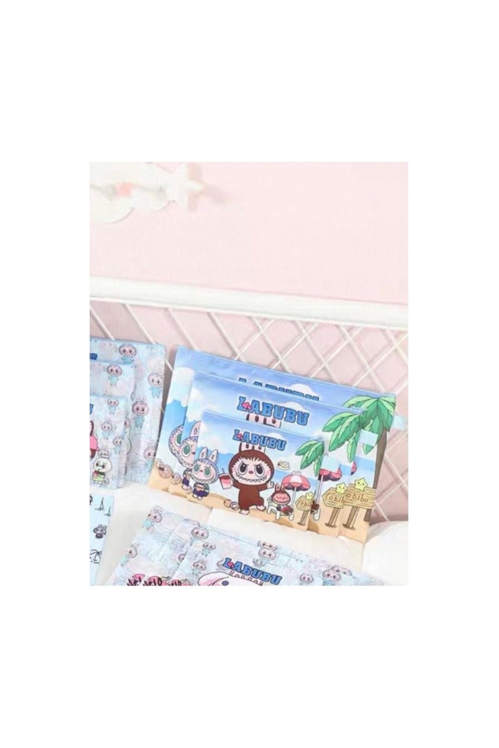 ألعاب تي إن بوب مارت لابوبو 6 قطعة تنظيم السفر مجموعة. تهوية الشبكة + مختومة رطوبة مقاومة. تخزين الملابس الداخلية / الأحذية. تناسب الأمتعة 20-28 "  PL6TOS - Image 3