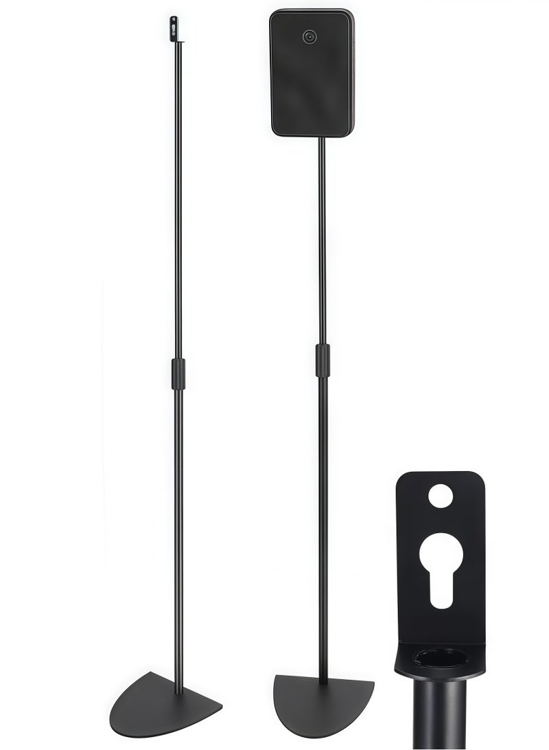 FlashHawk 2 Pcs Adjustable Height Speaker Stand - Extends 80cm to 145cm Great for Rear Surround Sound- Black - Image 1