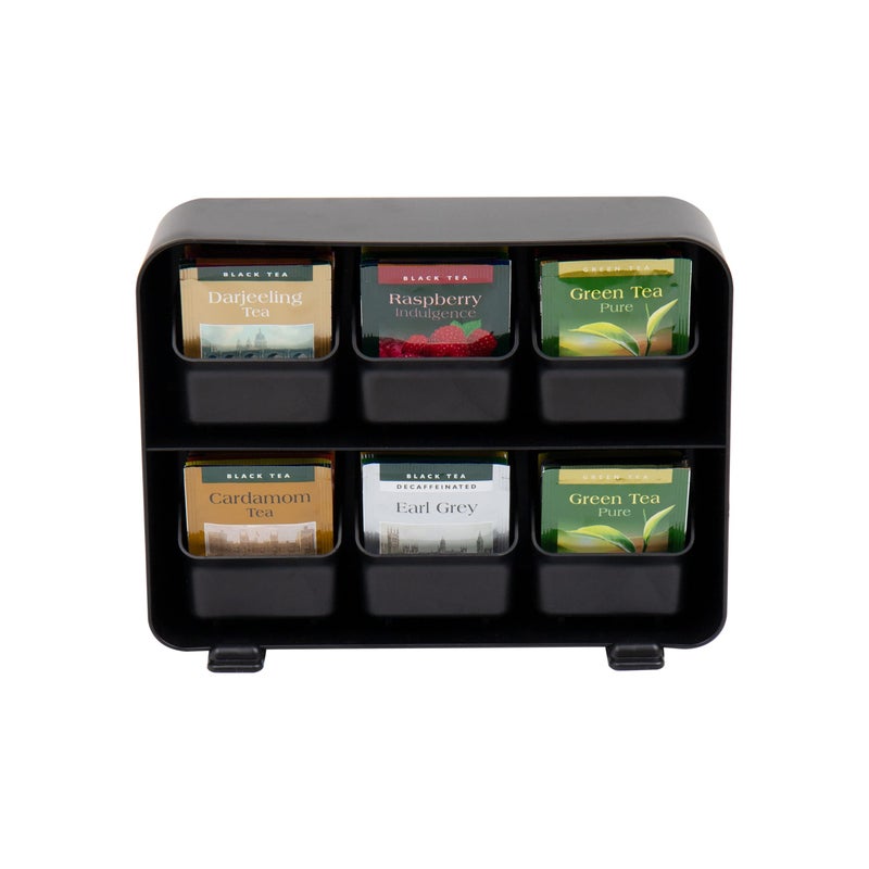 Mind Reader Tea Bag Organizer  Tea Station Organizer  Countertop Storage  Kitchen  Plastic  10.25""L X 3.25""W X 7.75""H  Black - Image 5