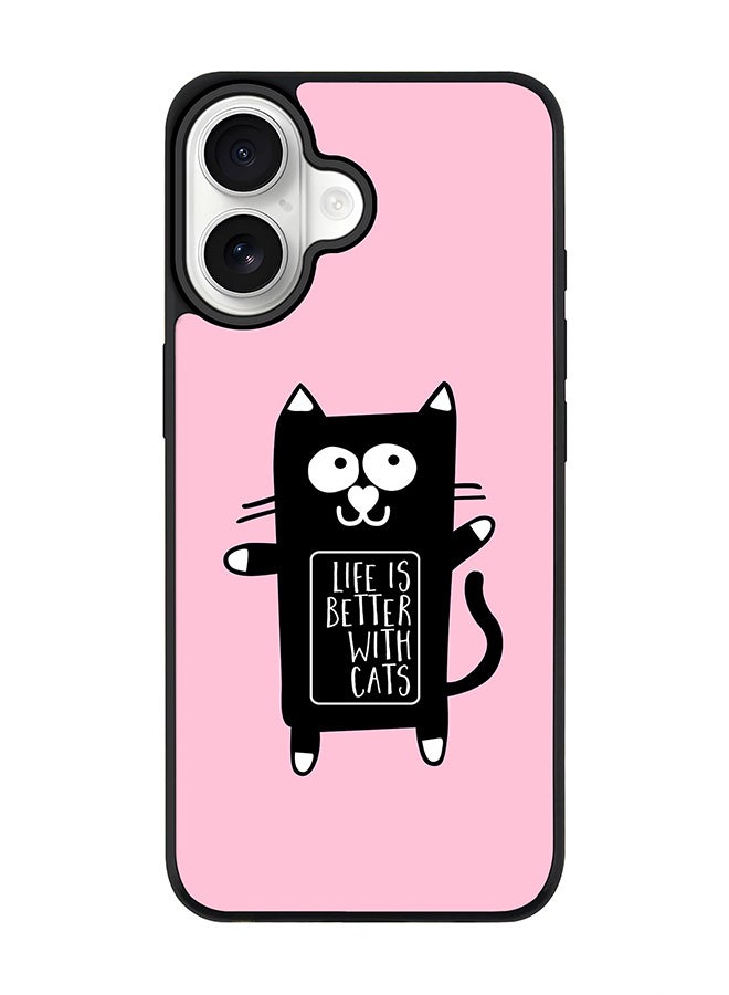 Stylizedd iPhone 17 Case, [Compatible with MagSafe] Slim Magnetic cover Phone Case iPhone 17 -Life is better with cats - Image 1