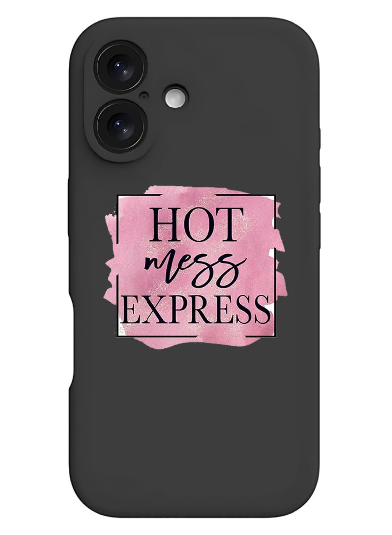 Theodor iPhone 16 Black Protective Slim Fit Case Liquid Silicone Cover with Full Body Protection Anti-Scratch Shockproof Case For iPhone - Hot mess express - Image 1