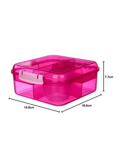 sistema Sistema 1.25L Bento Cube Lunch Box - Pink  - Image 4