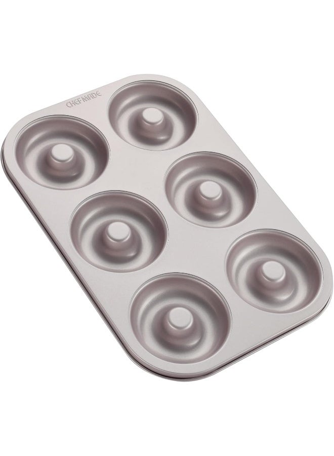 chefmade قالب كعك الدونات من CHEFMADE، 6 تجاويف، غير لاصق، لصنع الدونات في الفرن - Image 1