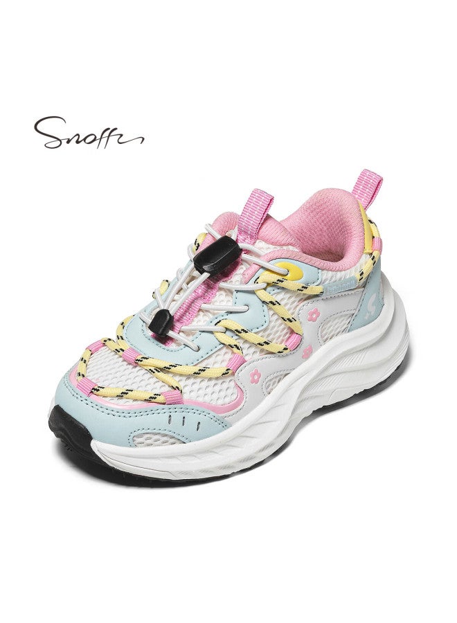 Snoffy Snafi Kids Running Shoes Spring Girls Sports Shoes Soft Sole Lightweight Breathable Hiking Outdoor Shoes Blue White Size 30 - Image 3