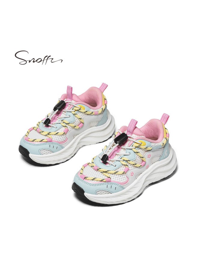 Snoffy Snafi Kids Running Shoes Spring Girls Sports Shoes Soft Sole Lightweight Breathable Hiking Outdoor Shoes Blue White Size 30 - Image 5