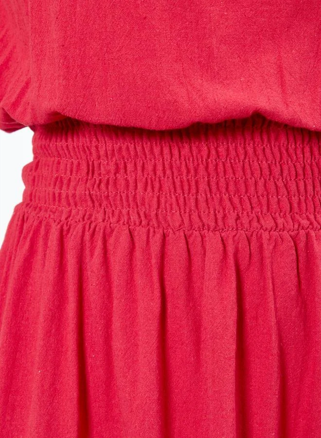 Take Two Burgundy Ruffled Hem One Shoulder Maxi Dress