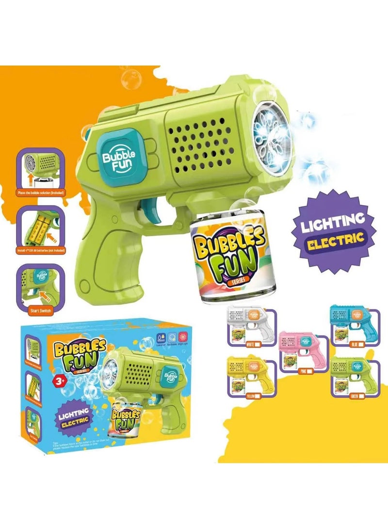 FUN MOMENT Multicolor Bubble Maker Machine with Lights and Bubble Solution (Random Selection) - Image 1