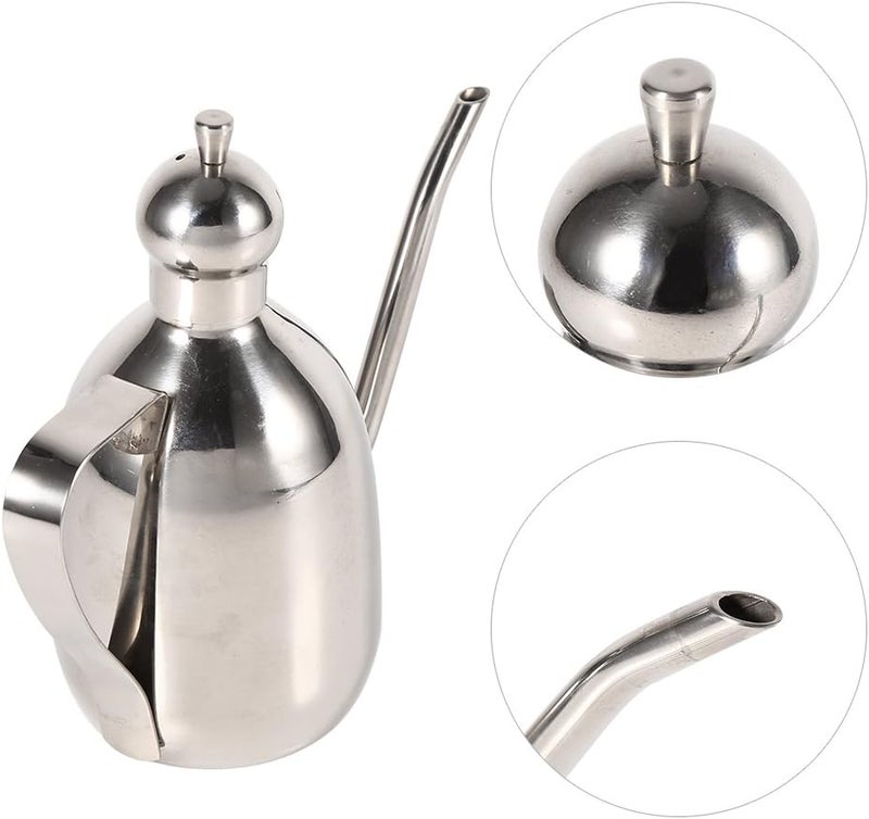 MAVIS LAVEN Stainless Steel Olive Oil Dispenser, 0.35L Oil Bottle with Drip Free Spout and Ergonomic Handle, Vinegar Pourer for Kitchen Cooking, Salad Dressing, Table Serving - Image 2
