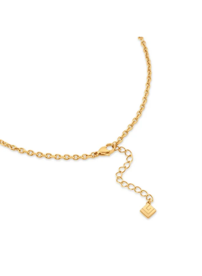 غاي لاروش Cecile Big Stainless Steel & Gold-Plated Necklace with Twisted Wire & Crystals