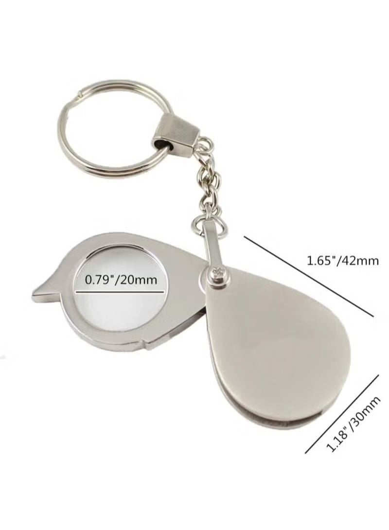 15X Mini Keychain Pocket Magnifier Portable Foldable Magnifying Glass for Reading Maps Labels Crafts Coins - Image 4
