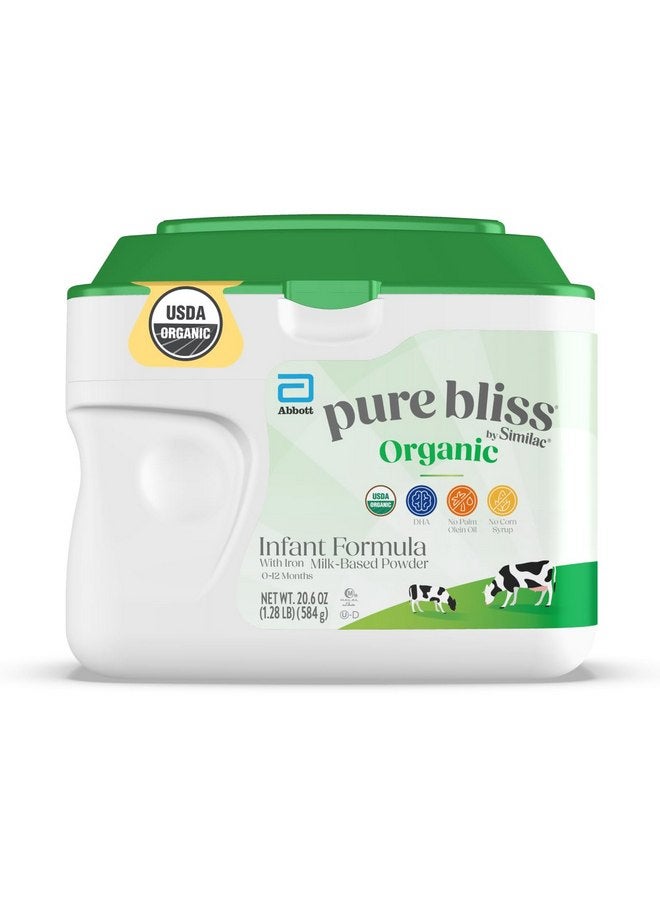 سيميلاك تركيبة الأطفال Pure Bliss من Similac Organic*، سهلة الهضم، معتمدة من وزارة الزراعة الأمريكية كمنتج عضوي، مسحوق، عبوة 20.6 أونصة  - Image 1