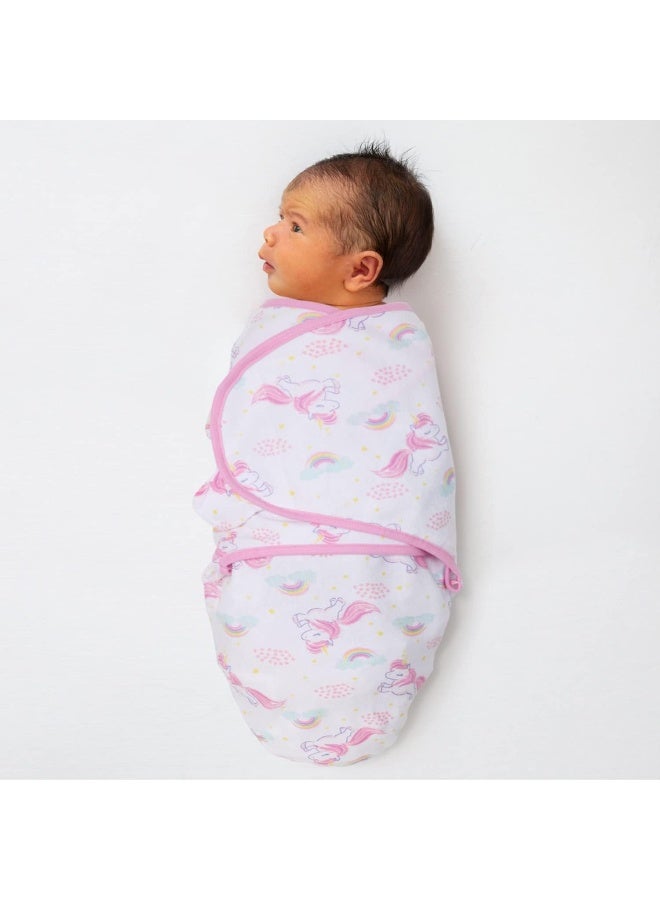The Peanut Shell The Peanutshell Swaddle Set for Baby Girls | Rainbow and Unicorn | 3 Pack (S/M - 0-3 Months) - Image 4