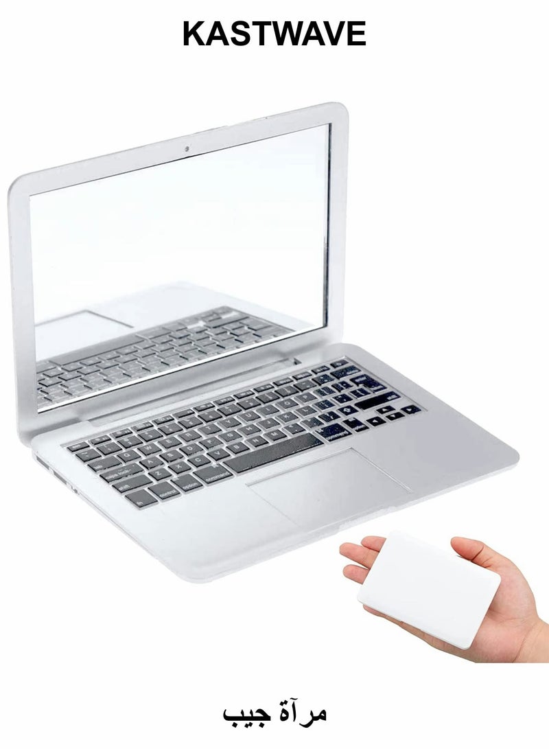 KASTWAVE Pocket Mirror, Mini Laptop Mirror, Cute Pocket Laptop Style Makeup Mirror - Image 1