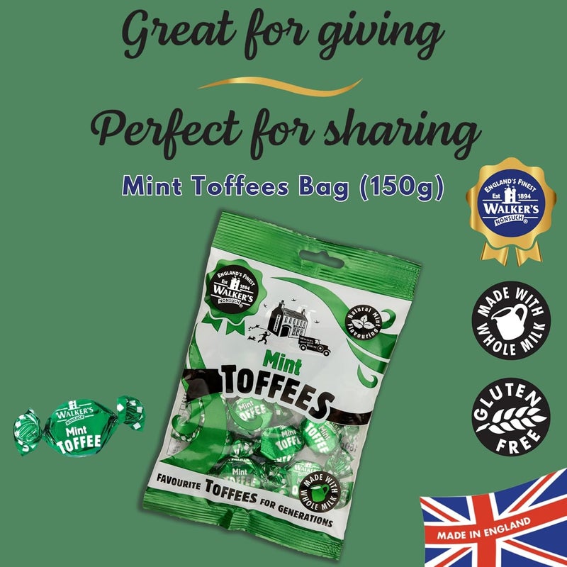 Walker's Walkers Mint Toffees - Delicious Mint Flavored Toffees with Chocolate Center, 150g - Image 3