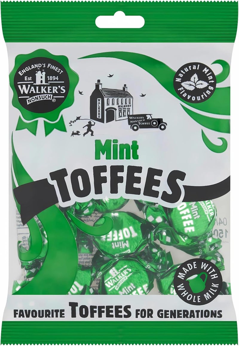 Walker's Walkers Mint Toffees - Delicious Mint Flavored Toffees with Chocolate Center, 150g - Image 1