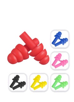 SYOSI Silicone Swimming Ear Plugs, Assorted Colors, 6 Pairs  - Image 1