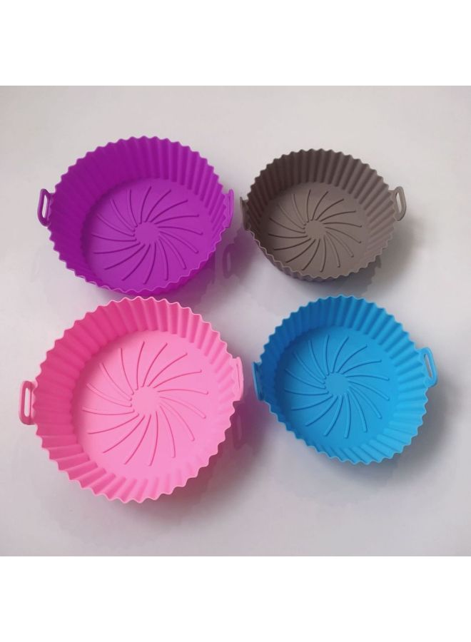 Air Fryer Silicone Baking Tray Oven Universal Baking Tray Food Grade Silicone Barbecue Tray Cake Mold Baking Mold-Specifications:200*160 * 75mm80g Bags-Color:Sky Blue  - Image 3