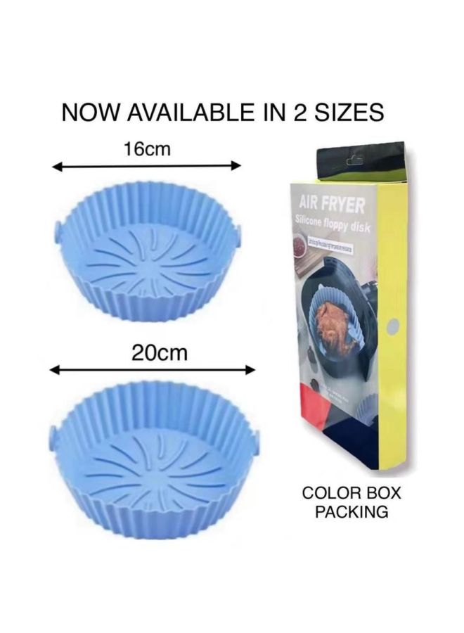 Air Fryer Silicone Baking Tray Oven Universal Baking Tray Food Grade Silicone Barbecue Tray Cake Mold Baking Mold-Specifications:200*160 * 75mm80g Bags-Color:Sky Blue  - Image 1