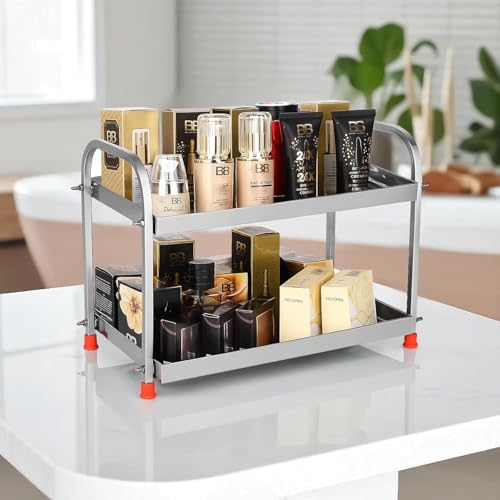 Namani 2-Tier Stainless Steel Kitchen Rack – Countertop Organizer Storage Shelf | Rustproof Space Saver Rack for Spices, Jars, Utensils | Multipurpose Shelf Stand for Kitchen, Bathroom (2-Tier) - Image 4