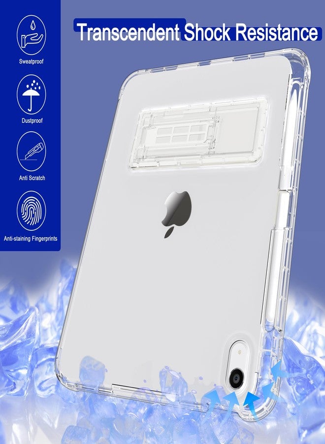 Rantice iPad 10th Generation Case, Pencil Holder & Kickstand - Slim, Glittery and Shockproof Bumper for Women and Girls, Clear - Image 5