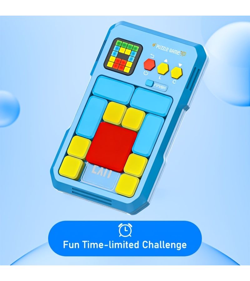 A Logical Sliding Puzzle Electronic Building Block Slide Puzzle Game With Over 500 Challenging Brain Teasers Intelligent Toy For Children And Teenagers Birthday Gift For Boys And Girls Christmas Present Blue - Image 3