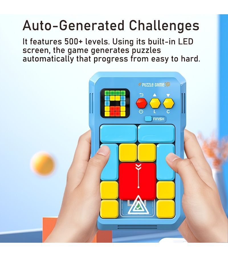 A Logical Sliding Puzzle Electronic Building Block Slide Puzzle Game With Over 500 Challenging Brain Teasers Intelligent Toy For Children And Teenagers Birthday Gift For Boys And Girls Christmas Present Blue - Image 5
