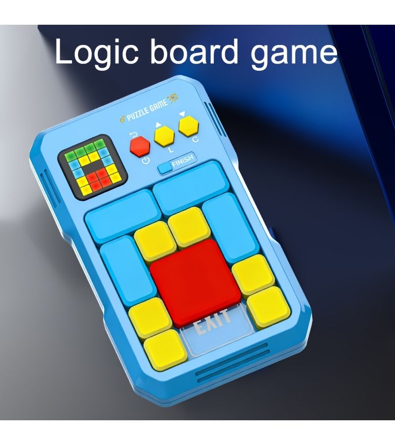 A Logical Sliding Puzzle Electronic Building Block Slide Puzzle Game With Over 500 Challenging Brain Teasers Intelligent Toy For Children And Teenagers Birthday Gift For Boys And Girls Christmas Present Blue - Image 1