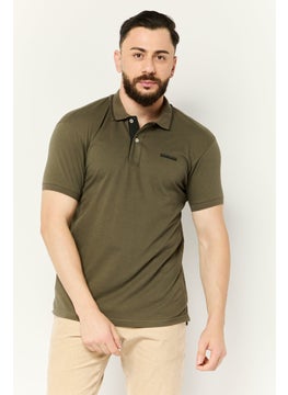 Nordland Men Regular Fit Brand Logo Short Sleeve Lifestyle Polo Shirt, Dark Olive  - Image 1