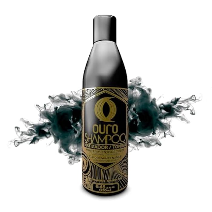 OURO Color-Enhancing Shampoo for Dark Brown & Black Hair – Neutralizes Yellow Tones, Boosts Shine & Intensity, Revitalizes Gray Hair, Protects Color, Use 2-3x Weekly for Best Results (8.45OZ) - Image 1