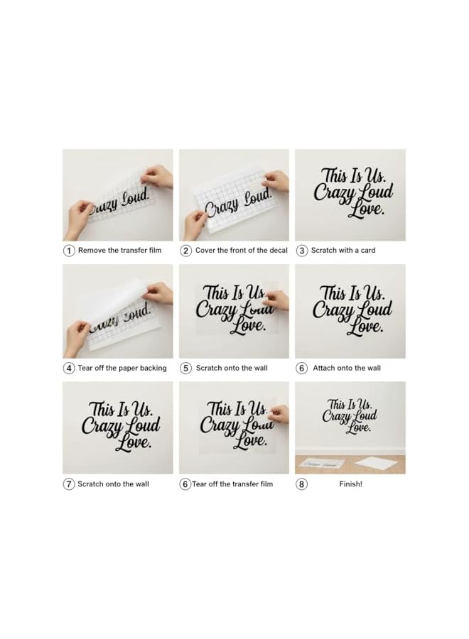 S-TOP This is Us Crazy Loud Love Wall Decal Vinyl Love Quote Wall Decal Inspirational Family Quote Sticker Art Lettering Saying Home Decoration for Bedroom Living Room Office - Image 3