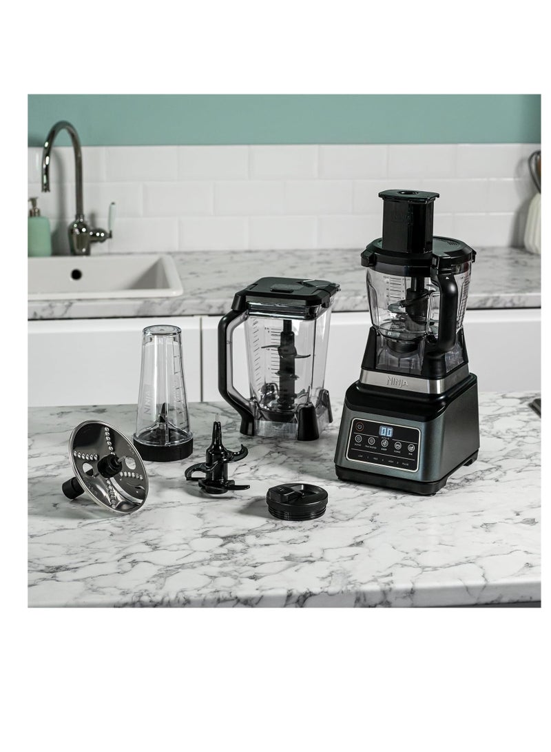 Ninja Mixer With Auto-iQ Food Processor Stand Mixer Personal Blender 1200 W 1.8 Litre Container 2.1 Litre Jug 700 ml Cup With Lid 2.1 L 1200 W BN800EU Black/Silver - Image 3