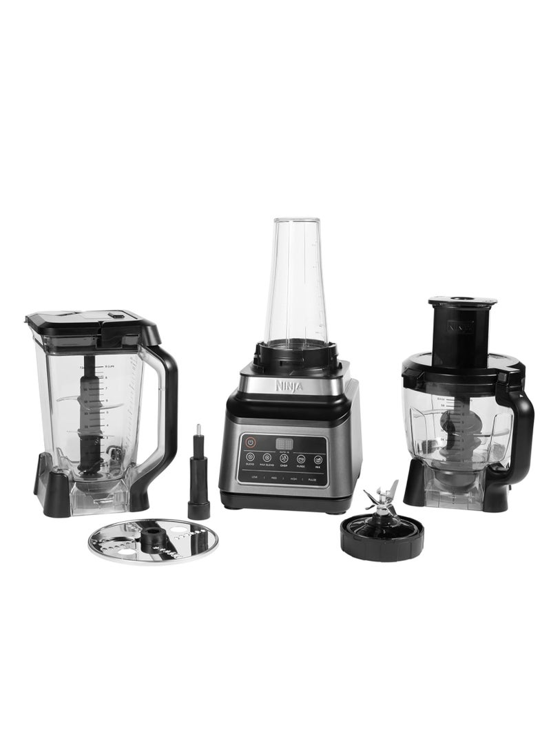 Ninja Mixer With Auto-iQ Food Processor Stand Mixer Personal Blender 1200 W 1.8 Litre Container 2.1 Litre Jug 700 ml Cup With Lid 2.1 L 1200 W BN800EU Black/Silver - Image 2