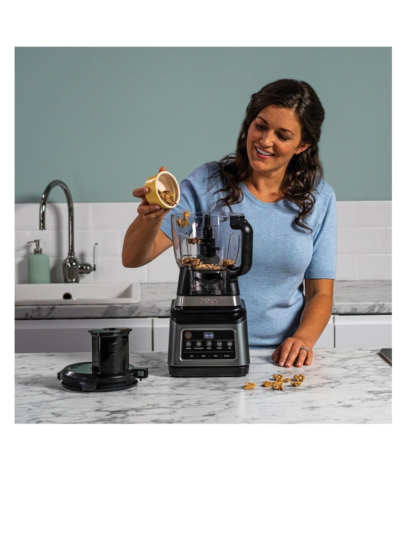Ninja Mixer With Auto-iQ Food Processor Stand Mixer Personal Blender 1200 W 1.8 Litre Container 2.1 Litre Jug 700 ml Cup With Lid 2.1 L 1200 W BN800EU Black/Silver - Image 4