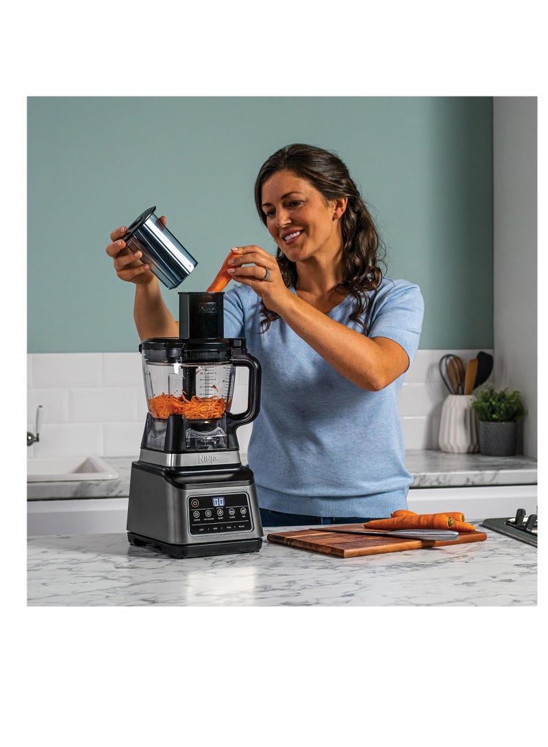 Ninja Mixer With Auto-iQ Food Processor Stand Mixer Personal Blender 1200 W 1.8 Litre Container 2.1 Litre Jug 700 ml Cup With Lid 2.1 L 1200 W BN800EU Black/Silver - Image 5