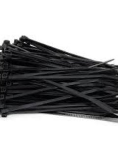 KNP KNP Black multi-purpose nylon cable ties are versatile fastening tools designed for organizing and securing cables, wires, and other items.  - Image 1