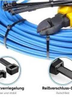 KNP KNP Black multi-purpose nylon cable ties are versatile fastening tools designed for organizing and securing cables, wires, and other items.  - Image 3