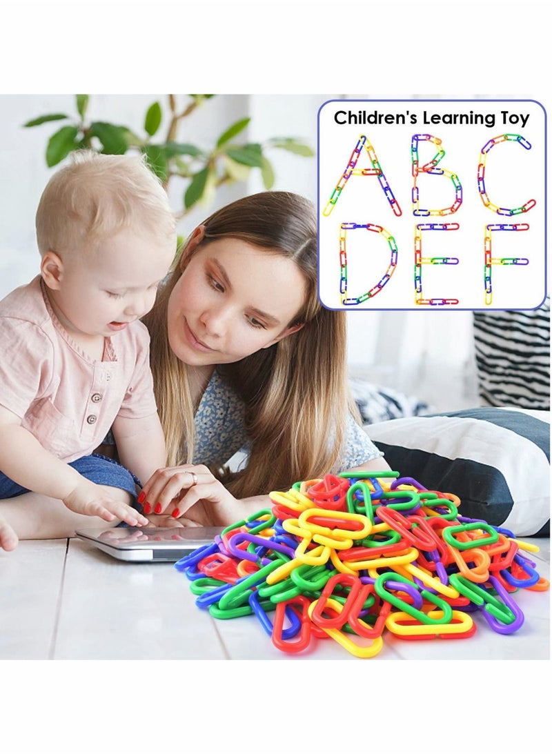 Excefore - Plastic Chain Links for Birds, 200PCS Mix Color Rainbow DIY C-Clips Chains Hooks Swing Climbing Cage Toys - Image 1