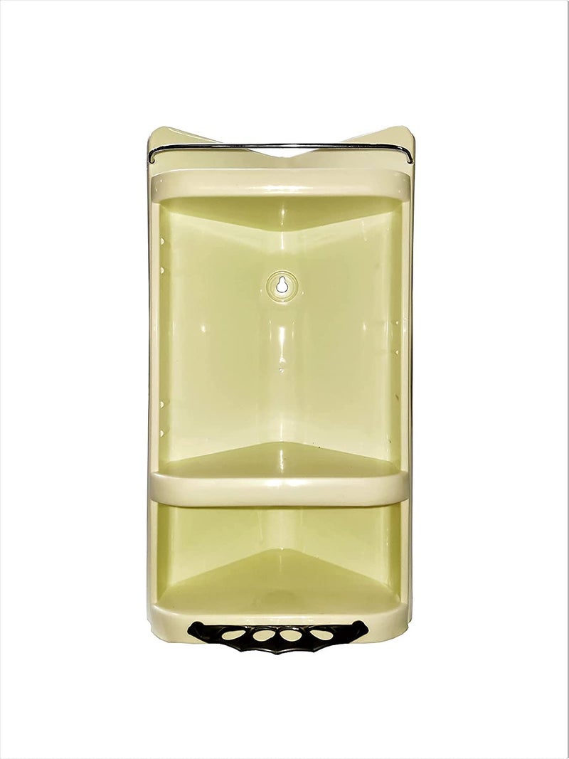 Urban Choice Urban Choice Grace FINE Ware 2 Tier Bathroom Corner Shelf Wall Mounted Storage Shelf Premium Plastic Cabinet for Kitchen Bathroom Living Room Office Stylish Corner Stand - Image 2