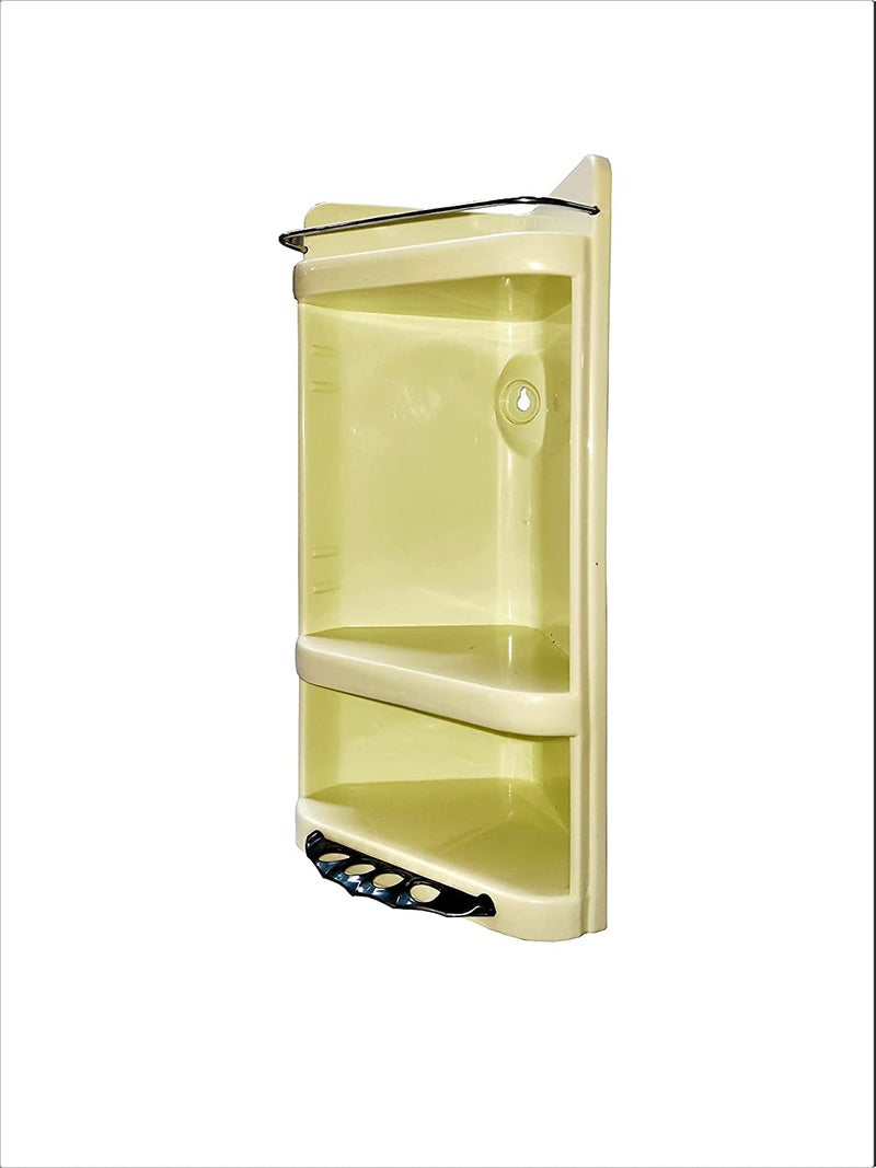 Urban Choice Urban Choice Grace FINE Ware 2 Tier Bathroom Corner Shelf Wall Mounted Storage Shelf Premium Plastic Cabinet for Kitchen Bathroom Living Room Office Stylish Corner Stand - Image 3