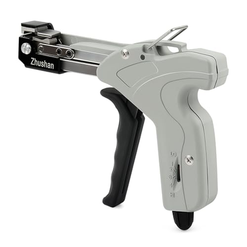 Zhushan Stainless Steel Cable Tie Gun Auto Tighten Cut Tool for 4679mm Metal Ties 4Level Tension HeavyDuty Easy to Use - Image 1