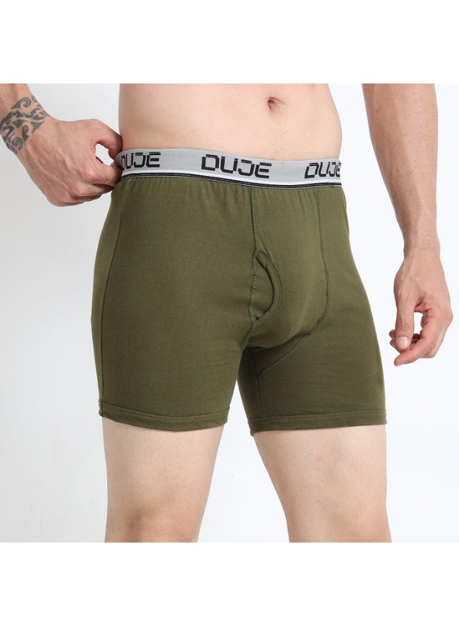 DUJE Men’s Regular Trunks OE (Outer Elastic) (3-Pack Combo 4 – Green, Grey & Pink) | 100% Combed Cotton | Breathable, Sweat-Absorbing, Anti-Bacterial & Odour-Free Everyday Innerwear - Image 3