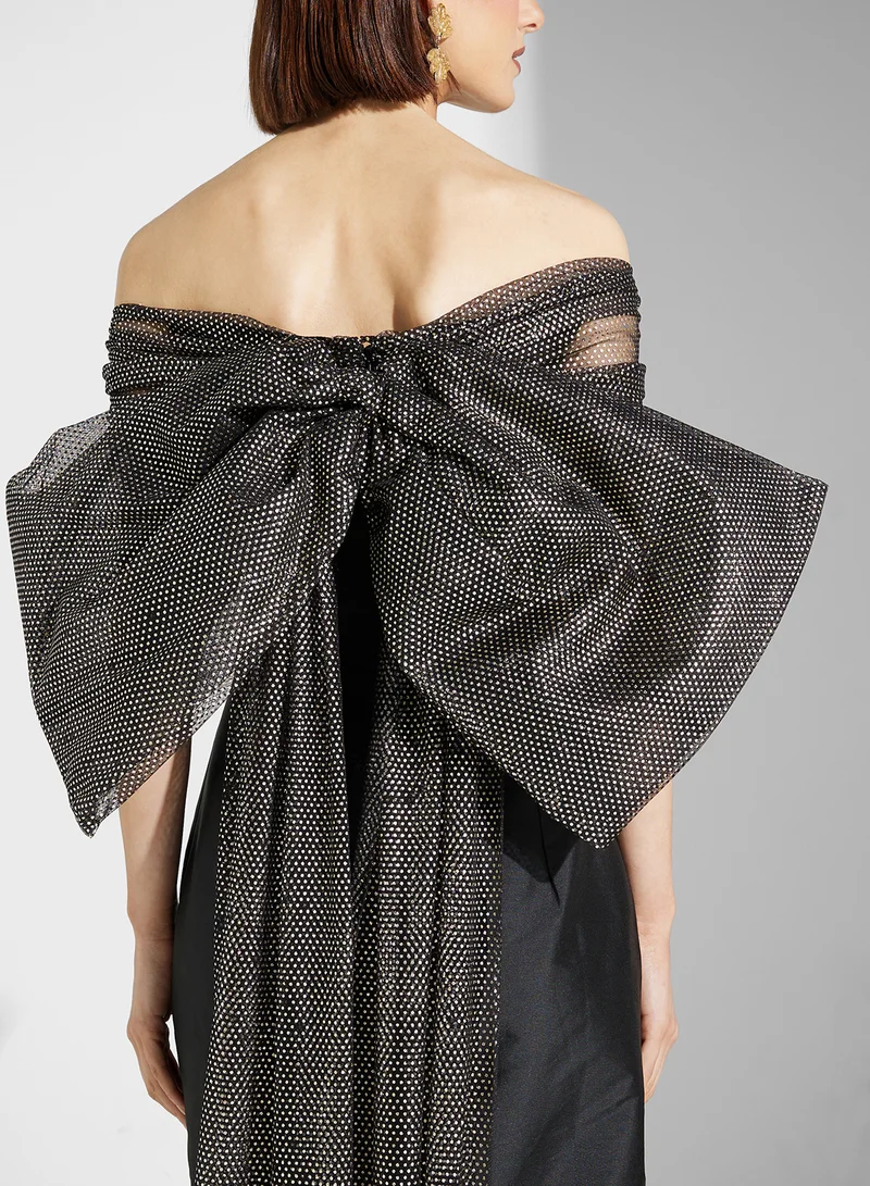 نمشي x Beaded Off-Shoulder Dress