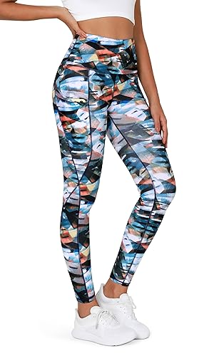 ODODOS Women's High Waisted Full Length Yoga Leggings with Pockets, 28" Inseam Tummy Control Non See Through Workout Athletic Running Yoga Pants, FineArt, Large - Image 1